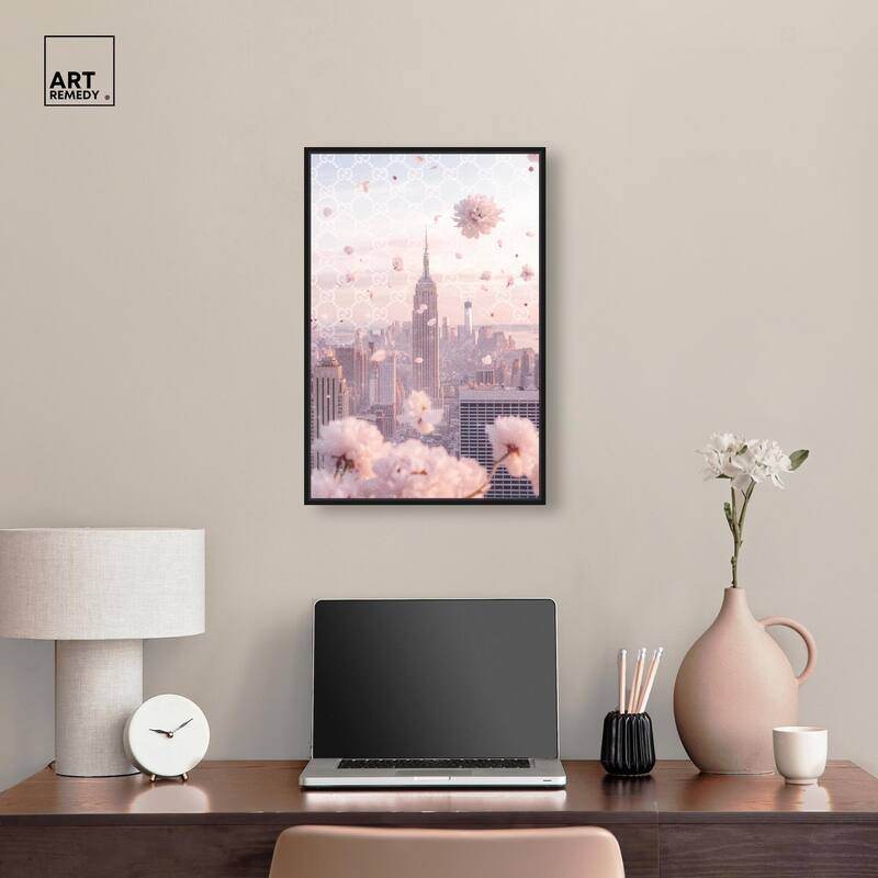 Raining Petals in NYC Canvas by Art Remedy