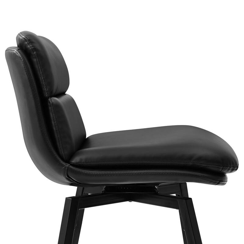 Upholstered Faux Leather Bar Stools with Back and Metal Legs Set of 2/3/4, 26" H Seat Height, 360° Swivel Bar Stools Brown