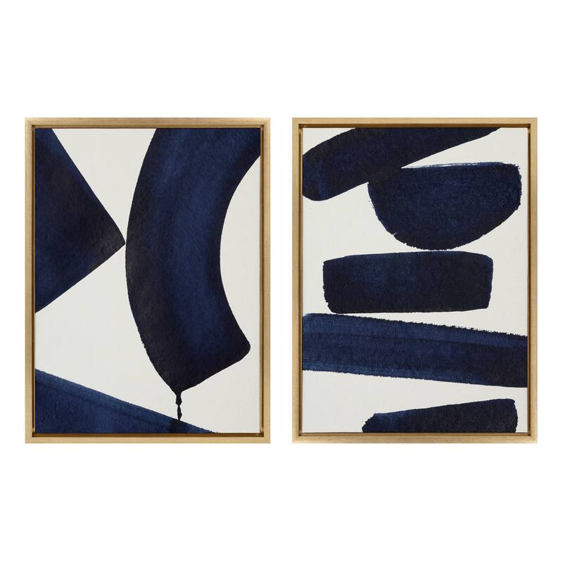 Kate and Laurel Sylvie Japandi 26 Framed Canvas Art Set by Rocket Jack