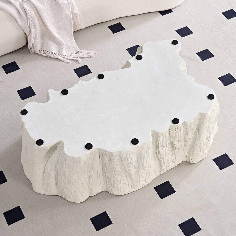 GDF Studio - Mid-Century Fiberglass Unique-Shape Coffee Table (No Assembly)