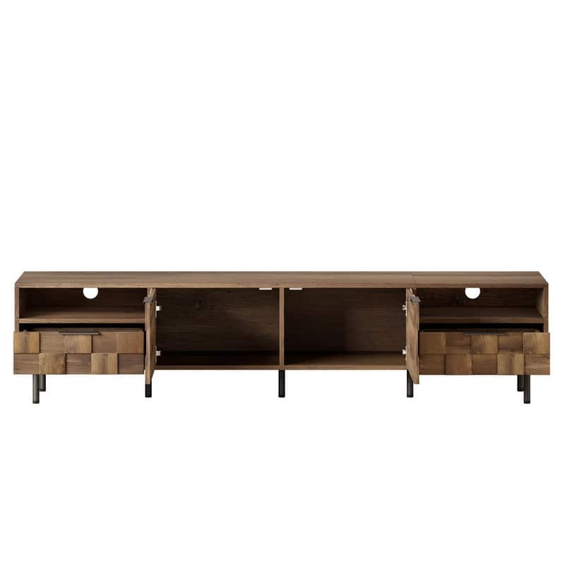 Modern 78.7" TV Stand for TVs up to 85", Entertainment Center Media Console Table with Storage Cabinet, Open Shelf And 2 Drawers