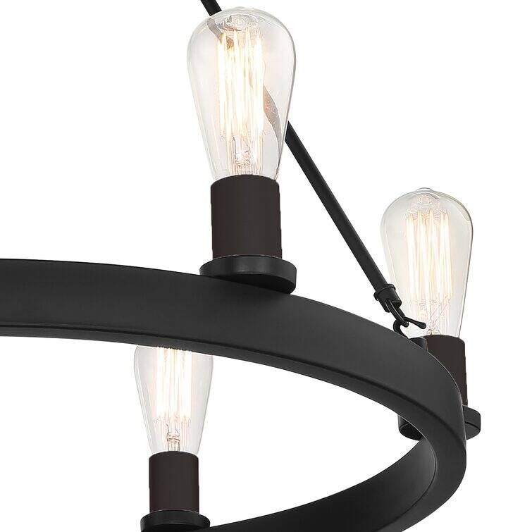 Acroma 6-light Candle Style Wagon Wheel Chandelier for dining room