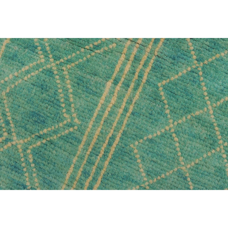 Modern Balochi Castaneda Blue/Beige Hand Knotted Wool Rug - 3'3'' x 5'0''
