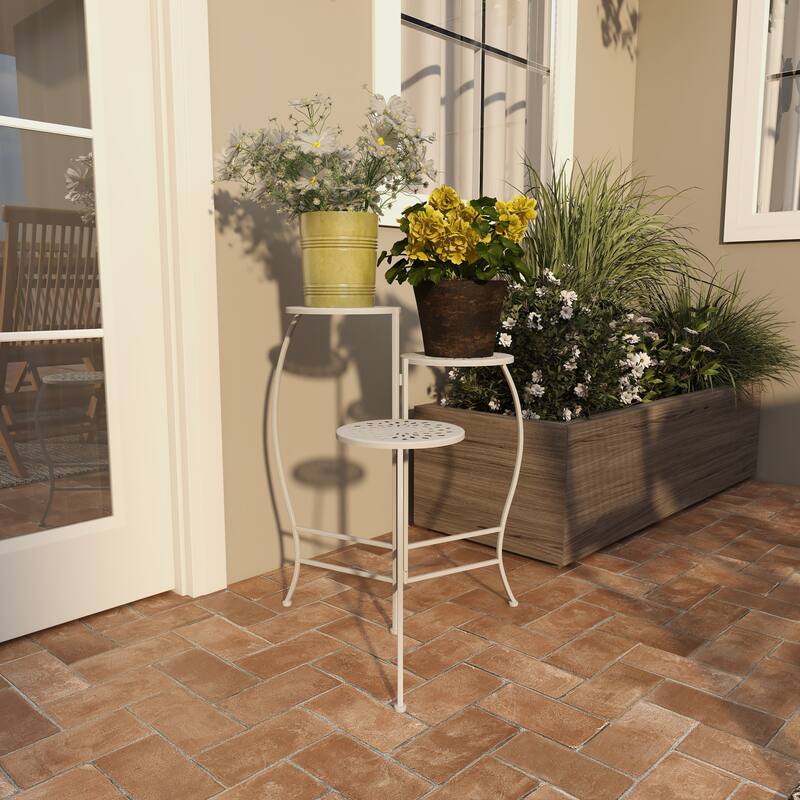 Metal Indoor Outdoor 3 Tier Floral Plantstand