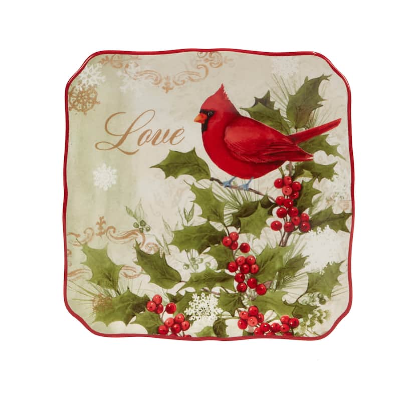 Certified International Winter's Medley 5.75" Canape/Luncheon Plates, Set of 4