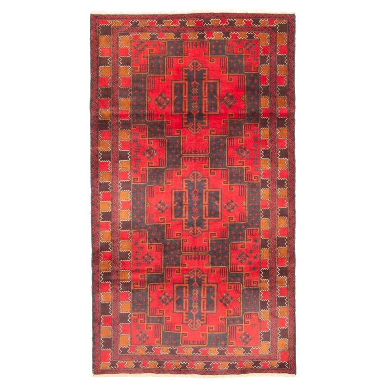 ECARPETGALLERY Hand-knotted Teimani Red Wool Rug - 3'8 x 6'6
