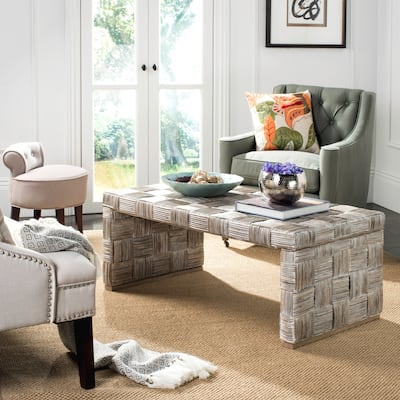 SAFAVIEH Adkin Rattan Coffee Table. - 47" W x 26" D x 18" H
