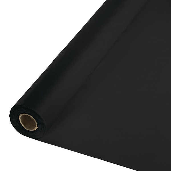 250’ Black Velvet Royal Magic Decorative Disposable Banquet Table Roll - N/A