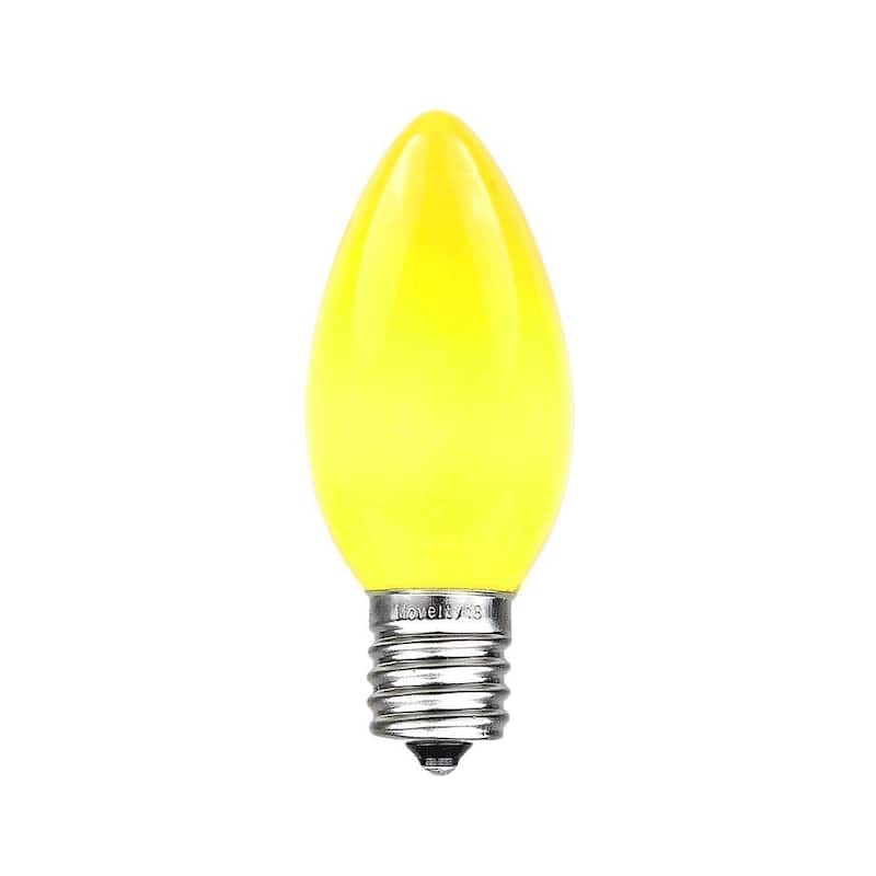 C9 Outdoor Ceramic Christmas Replacement Bulbs, C9/E17 Base - Medium - Yellow