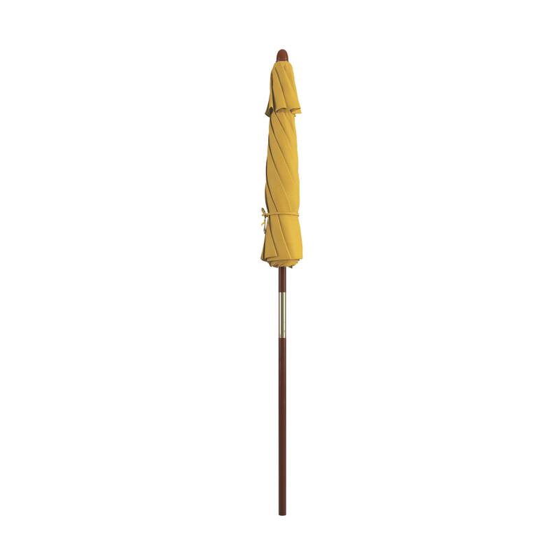 California Umbrella 7.5' Round Marenti Wood Frame Patio Umbrella with Pacifica Fabric, Base Not Included