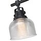 preview thumbnail 7 of 11, 24 in. 3-Light Black Bathroom Vanity Light with Clear Prismatic Glass Shade