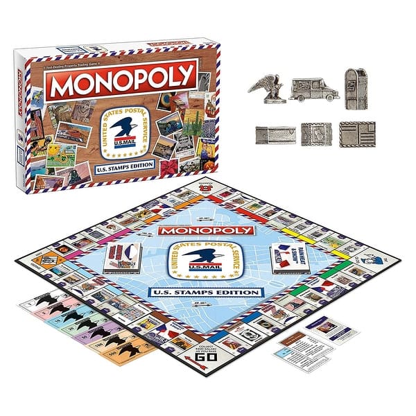 slide 2 of 3, U.S. Stamps Monopoly Board Game