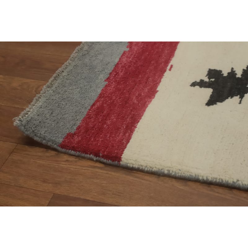 Vegetable Dye Wool Gabbeh Turkish Area Rug Handmade Wool Carpet - 13' 5'' X 8' 11''