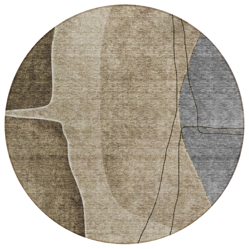 HomeRoots Abstract Transitional Rectangle Outdoor Rug