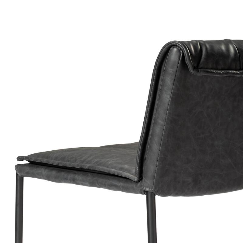 Maven Lane Gerard Bar Metal & Vegan Leather Kitchen Dining Stool