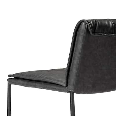 Maven Lane Gerard Bar Metal & Vegan Leather Kitchen Dining Stool