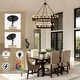preview thumbnail 5 of 6, 2 Tier Extra Large Wagon Wheel Chandelier Farmhouse Pendant Light Fixture - 78.7IN