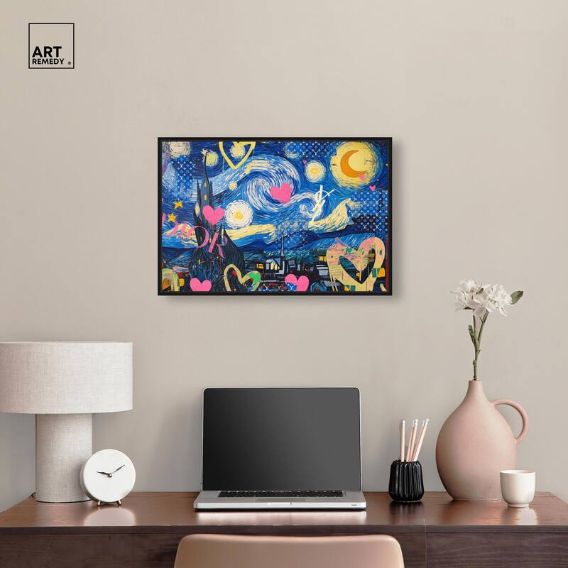 Starry Night Graffiti Canvas by Art Remedy