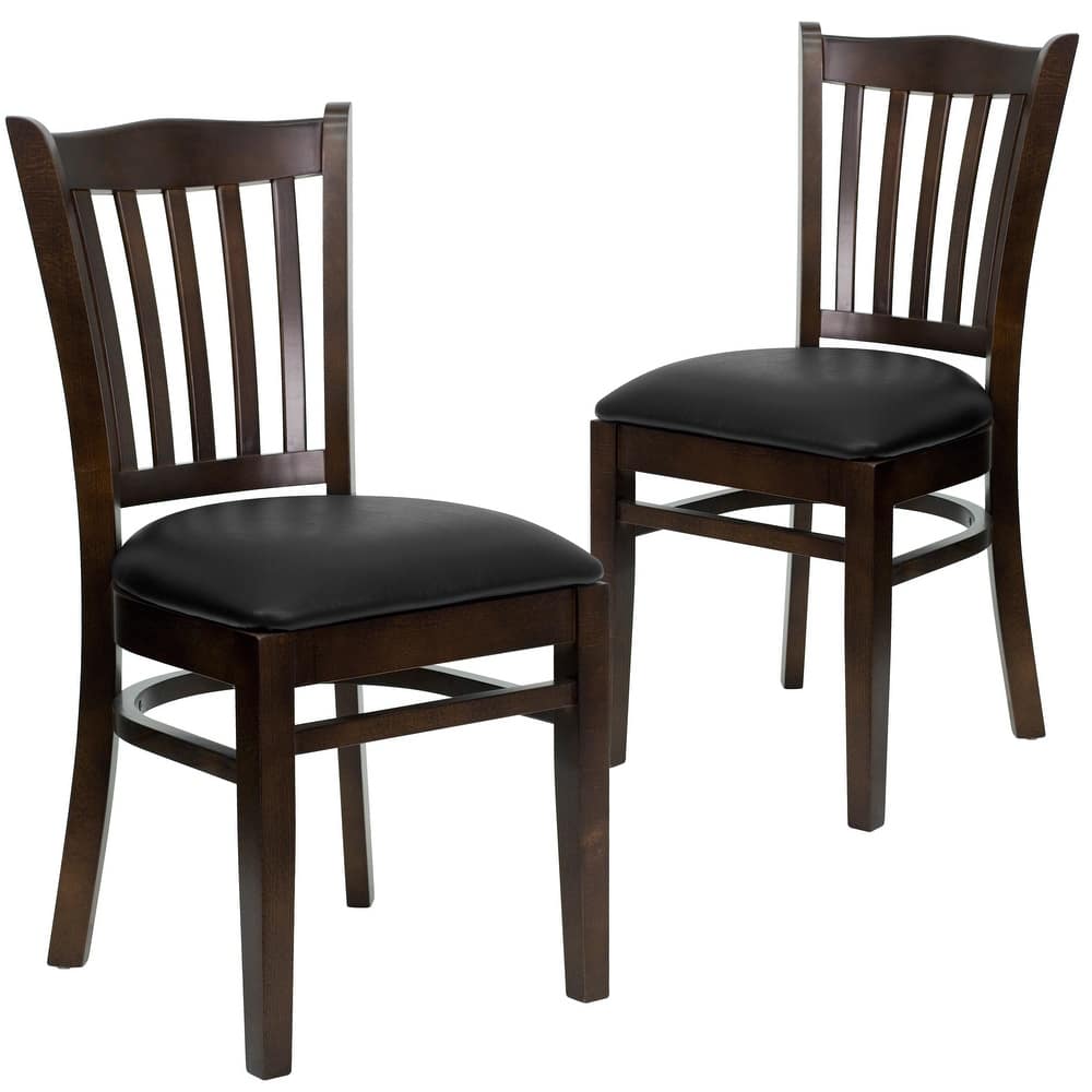 2Pk Vertical Slat Back Wood Restaurant Chair - Hospitality Seating