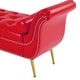 preview thumbnail 63 of 65, Armed Ottoman Bench PU Leather Bench Button Tufted Sofa Stool Bench Footrest Stoolfor Entryway, Living Room and Window