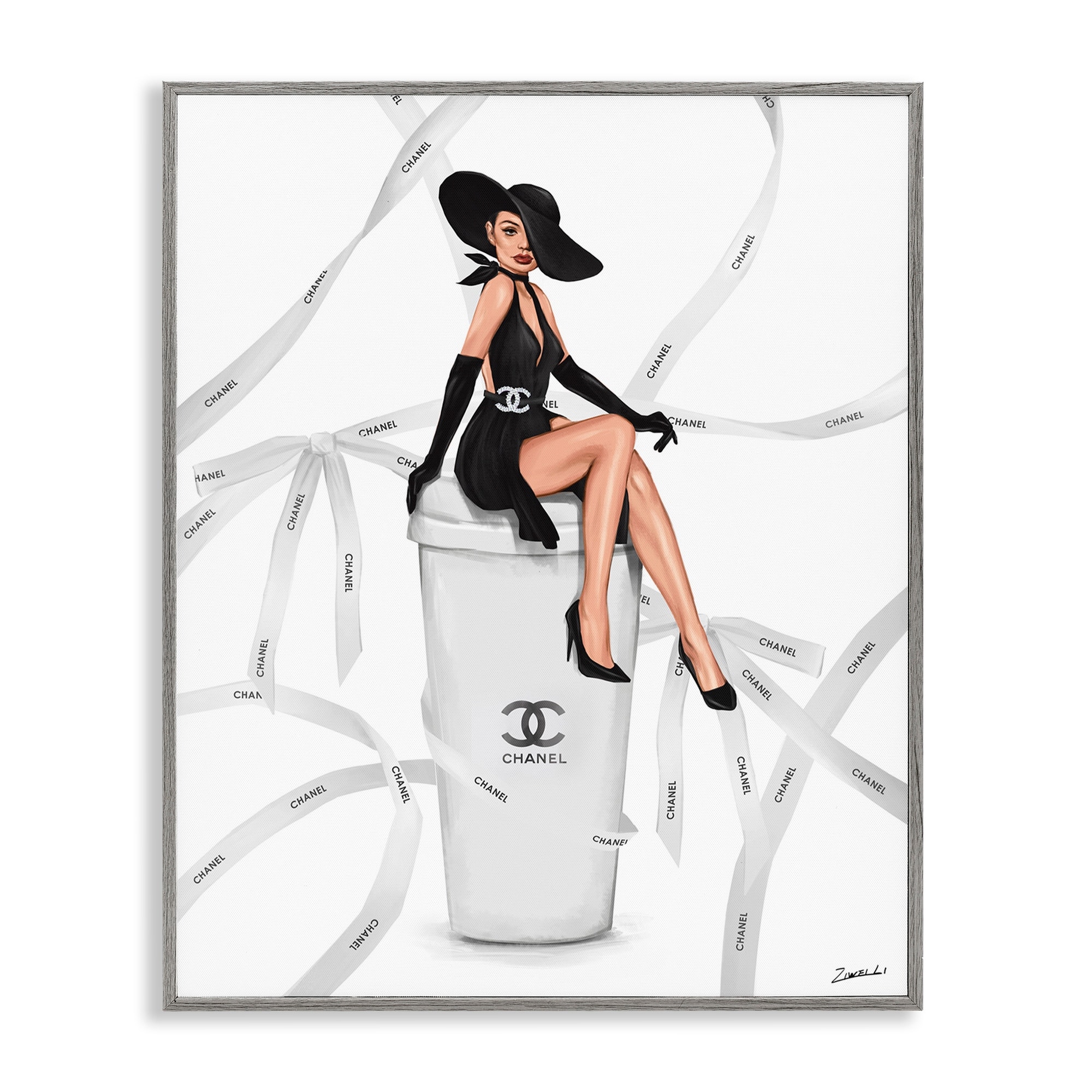 Stupell Luxury Fashion Woman Framed Giclee Art Design By Ziwei Li