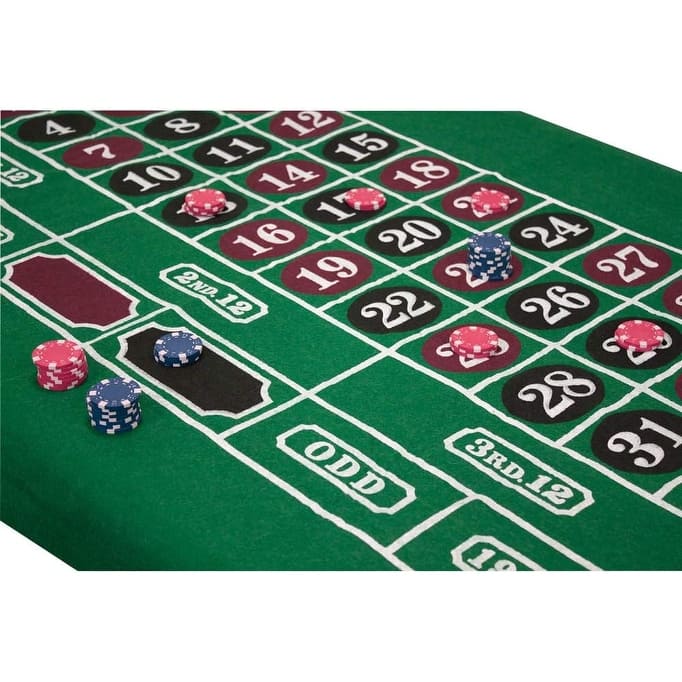 GSE™ 36"x72" Double Sided Casino Blackjack & Roulette Tabletop Layout Felt, Casino Table Top Cover Mat - Layout Felt
