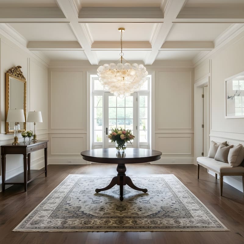 Gold Bubble Ball Chandelier, LED Pendant Light with Glass Globes