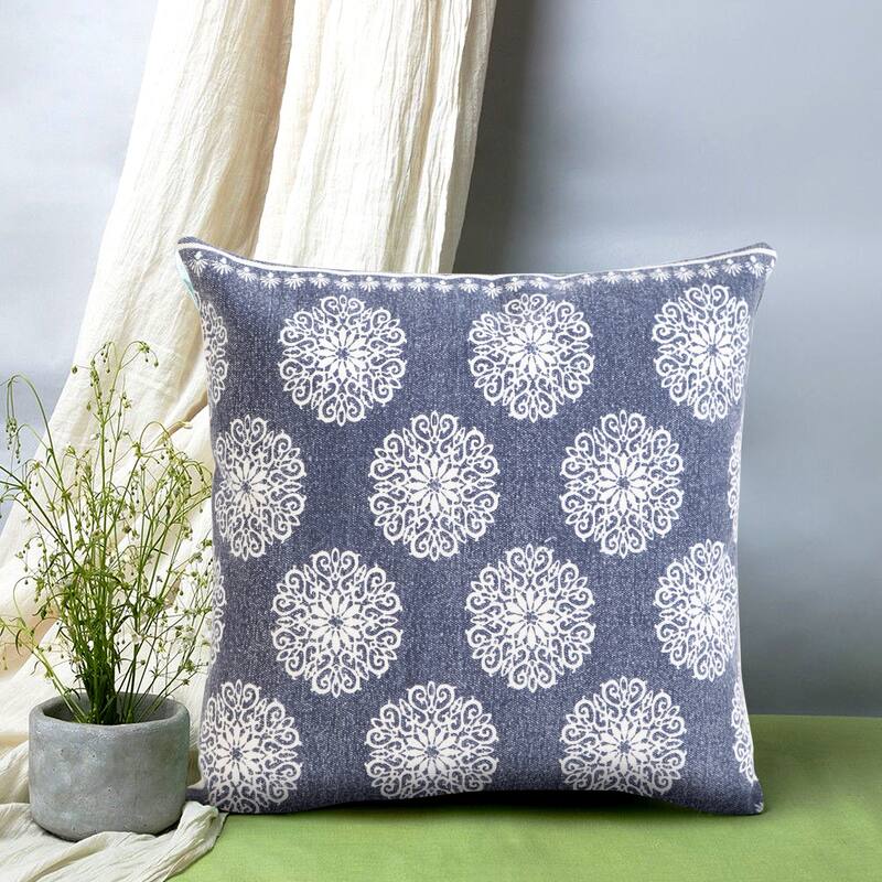 Sevita Traditional Bordered Bohemian Floral Throw Pillow, Single or Set of 2