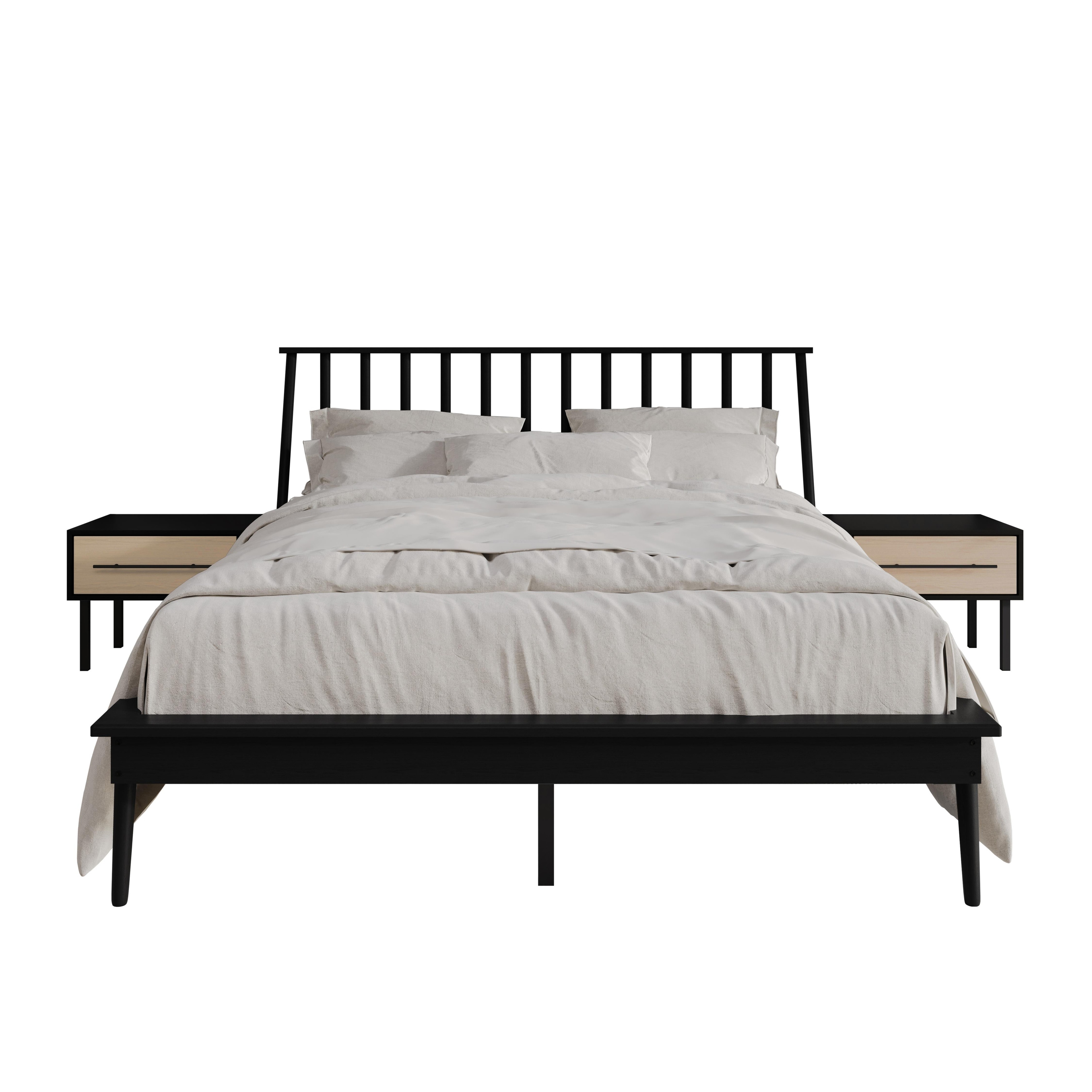 CraftPorch Vintage 3-pieces Wooden Bedroom Set