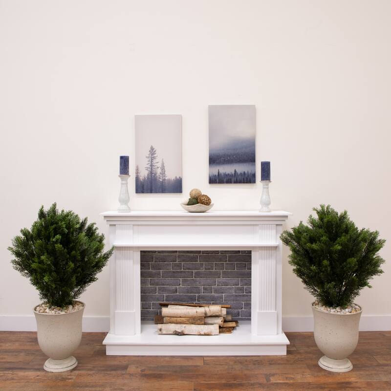 Potted Artificial Cedar Bush Tree - 3' - Set of 2