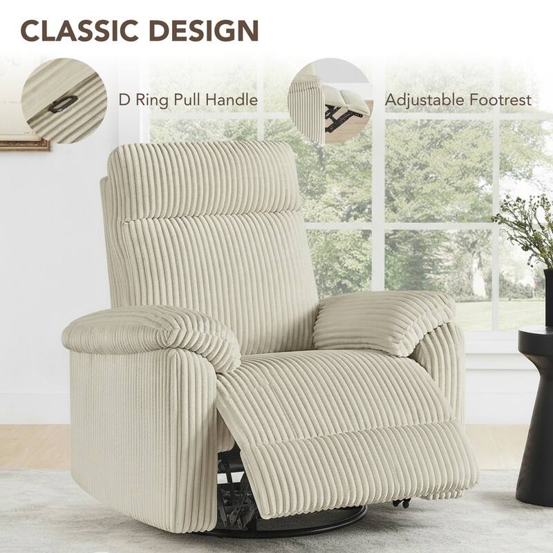 Spruce & Spring Manual Swivel Glider Recliner for Nursery