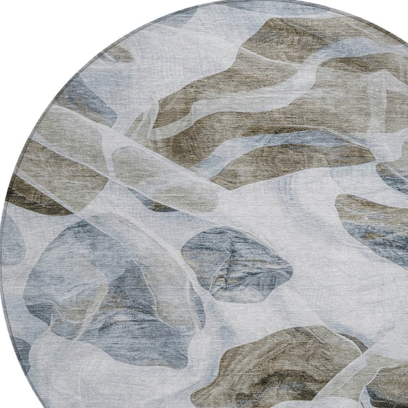 HomeRoots Abstract Transitional Rectangle Outdoor Rug