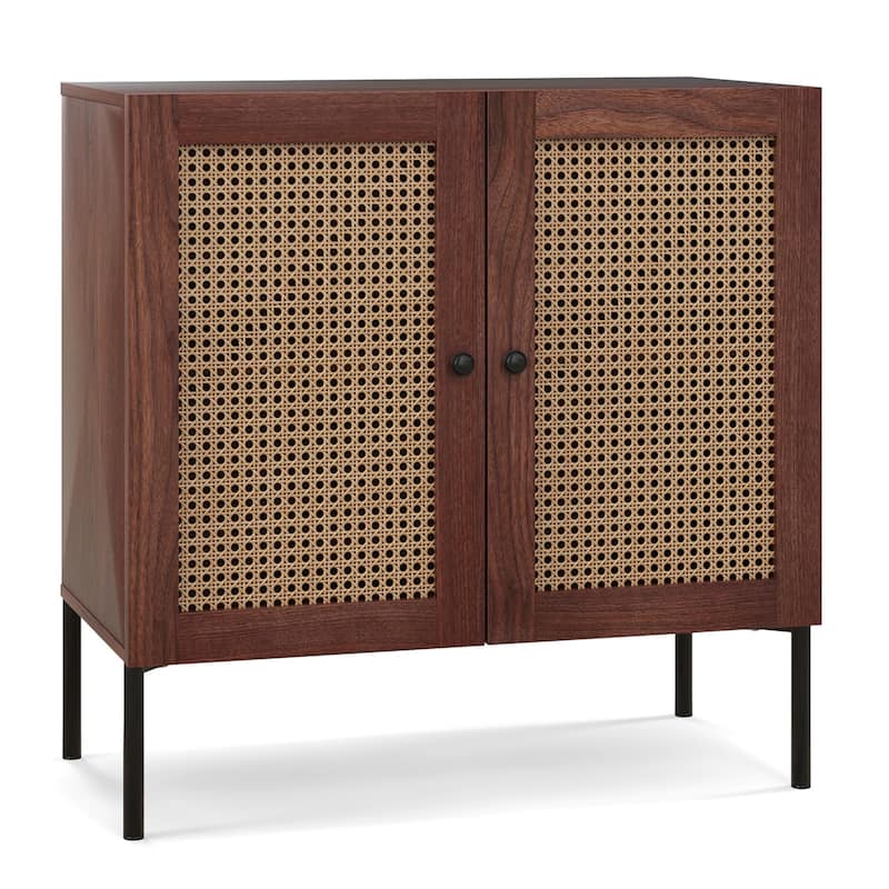 Costway Rattan Buffet Sideboard Cabinet Cupboard w/ Adjustable Shelf - See Details