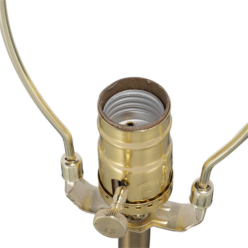 D14x25.2" Gold Table Lamp with Agate Slice and White Drum Shade