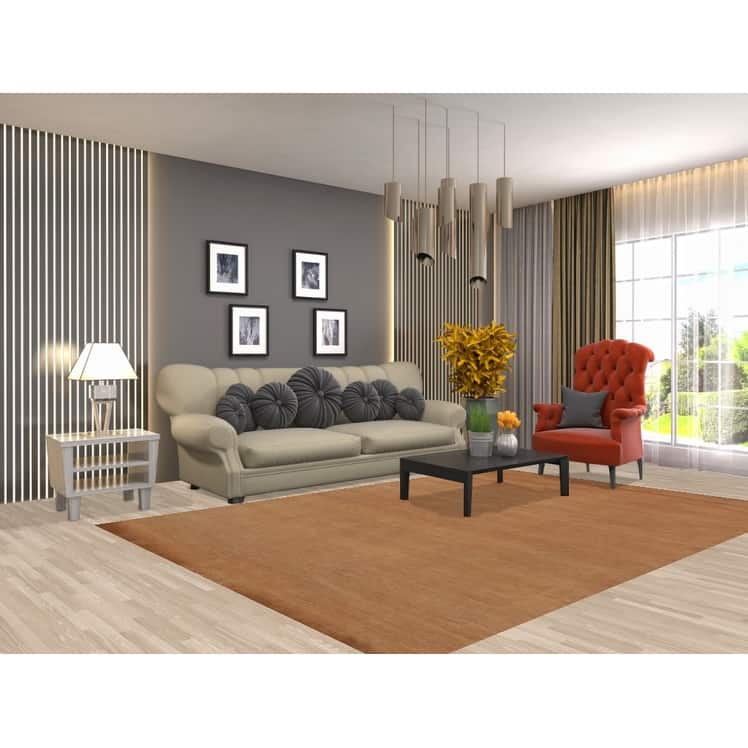 Modern Gabbeh Oriental Area Rug Hand-Knotted Wool Carpet - 6'8" x 9'5"