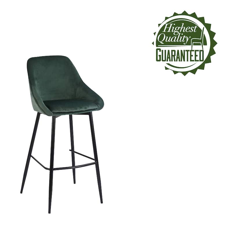 Porthos Home Ugo Bar Stools Set of 2, Velvet Upholstery, Iron Legs