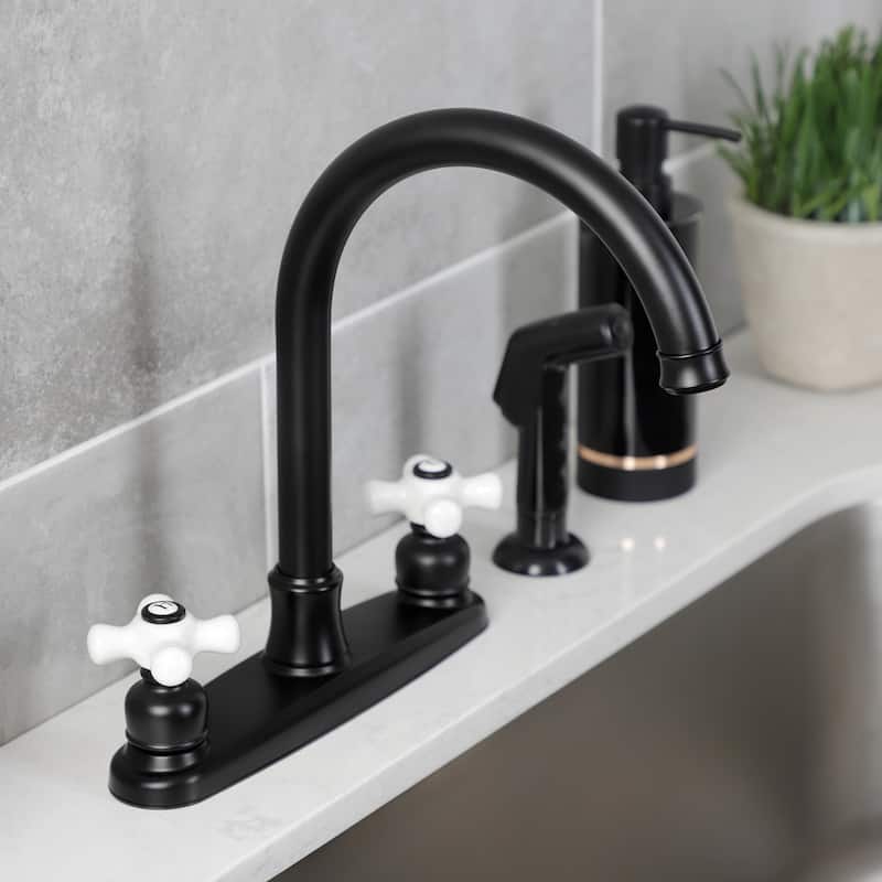 Victorian 8 in. Centerset Kitchen Faucet with Sprayer