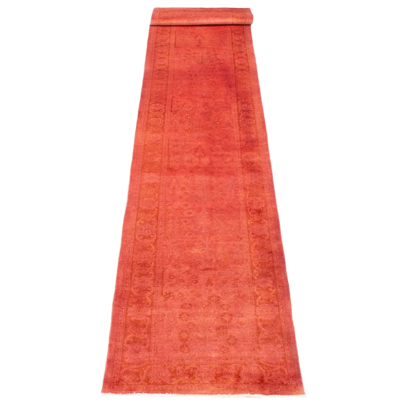 ECARPETGALLERY Hand-knotted Vibrance Copper Wool Rug - 2'7 x 13'11