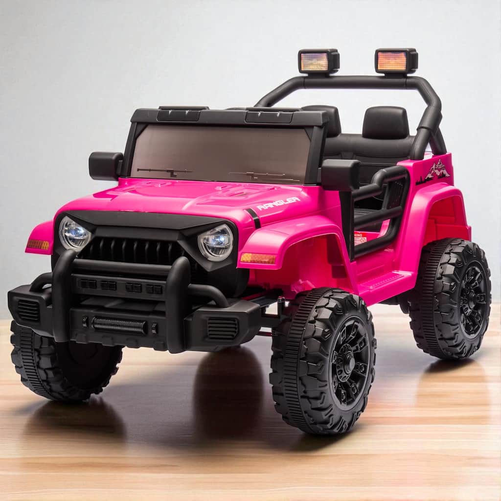 12V Kids Ride-On Car with Remote Control, Dual Drive, Bluetooth, MP3, Four-Wheel Suspension, Headlights for Ages 2-4
