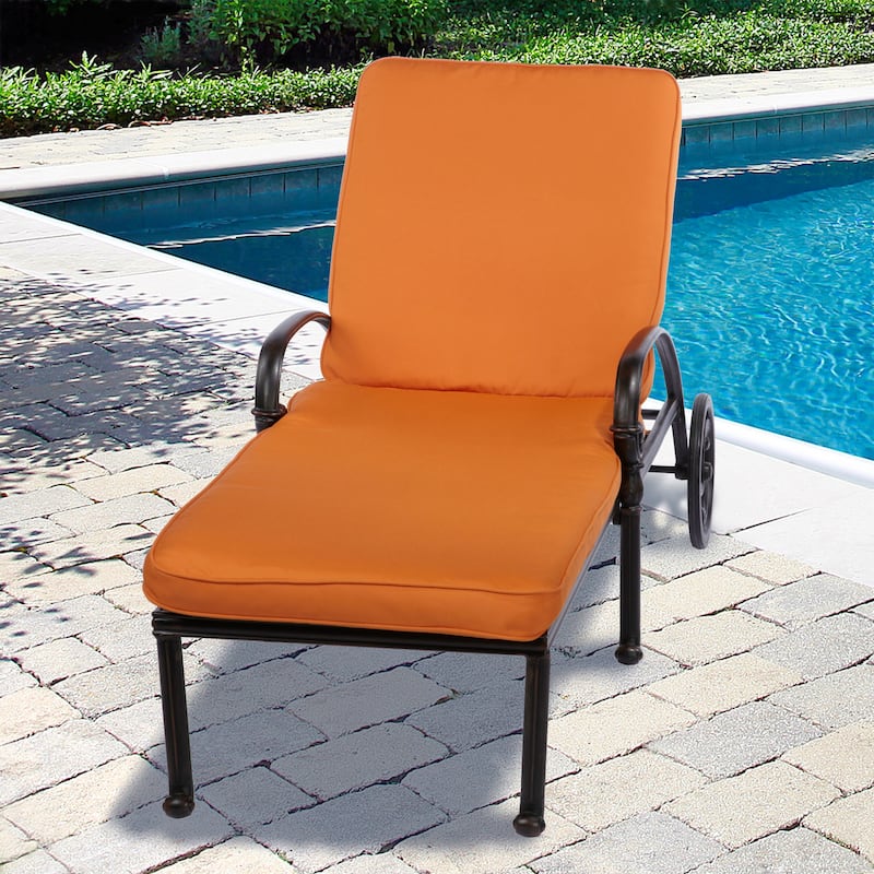 Sorra Home Outdoor 25-inch Chaise Lounge Cushion with Sunbrella Fabric - 25"