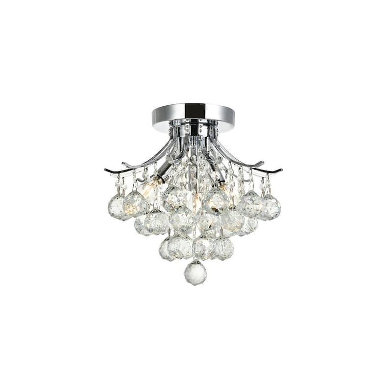 Fleur Illumination 3-light 12-inch Flush-Mount Chandelier - 12 Inch