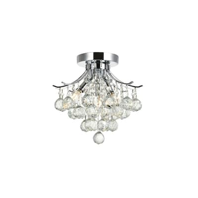 Fleur Illumination 3-light 12-inch Flush-Mount Chandelier - 12 Inch