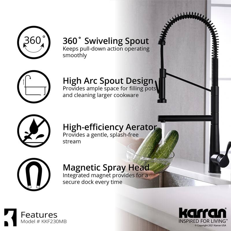 Karran Tumba Single-Handle Pull-Down Sprayer Kitchen Faucet
