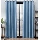 preview thumbnail 27 of 39, ATI Home Oxford Textured Sateen Room Darkening Blackout Grommet Top Curtain Panel Pair 52X84 - Slate Blue