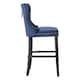 Carter 29" Wingback Tufted Nailhead Bar Stool with Black Finished Legs