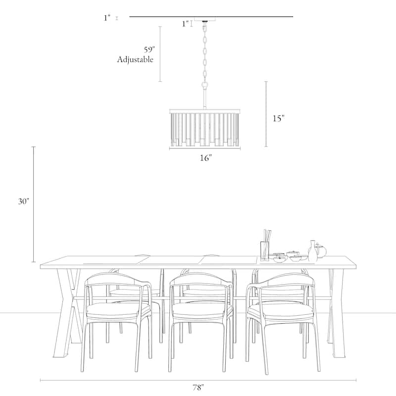 Tifany Modern 3-Light Drum Chandelier with Black White Glass for Kitchen Island Foyer - D16"* H15"