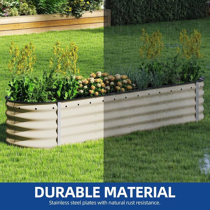 Moasis Oval Metal Outdoor Raised Garden Bed