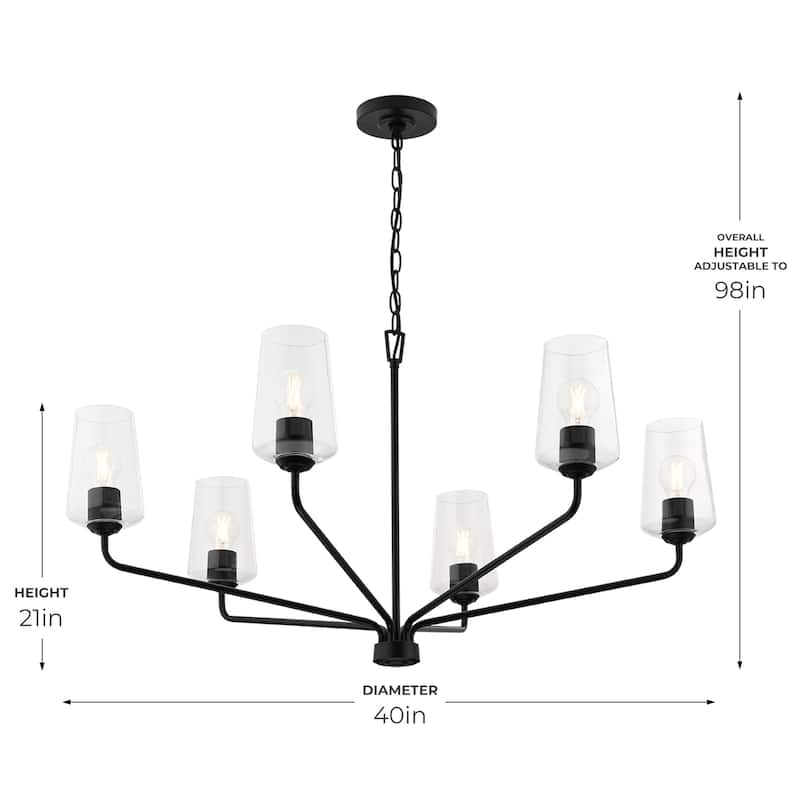 Progress Lighting P400444 Celino 6 Light 40" Wide Chandelier