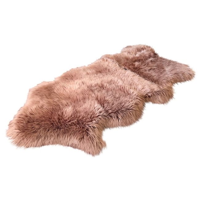 Dynasty Natural 1-1/2 Pelt Luxury Long Wool Sheepskin Shag Rug - 2' x 4'