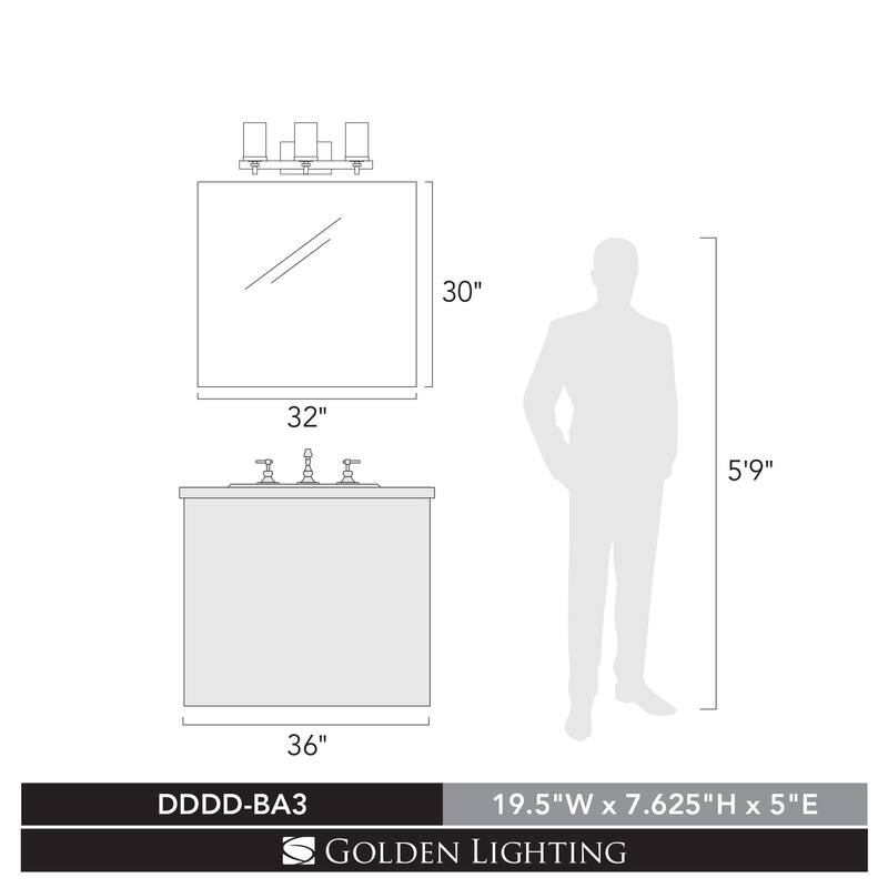 Laurel Designs Maddox Chrome-finished Steel/ Glass 3-light Bath Vanity Fixture